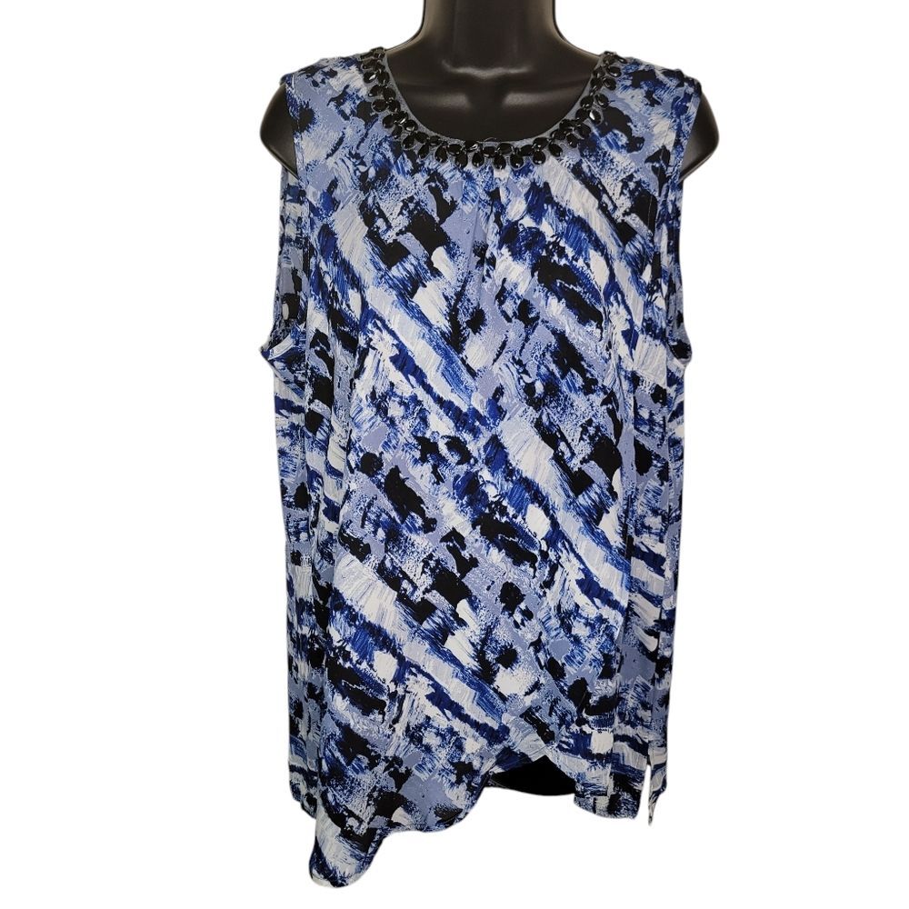 Cable & Gauge Nwt beaded wrap front cami tank top size XL